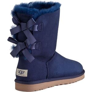 UGG Bailey Bow Navy Blue Boots Size 8